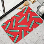 Pencil Power Red Pattern  Dirt-Trapping Bath Mat