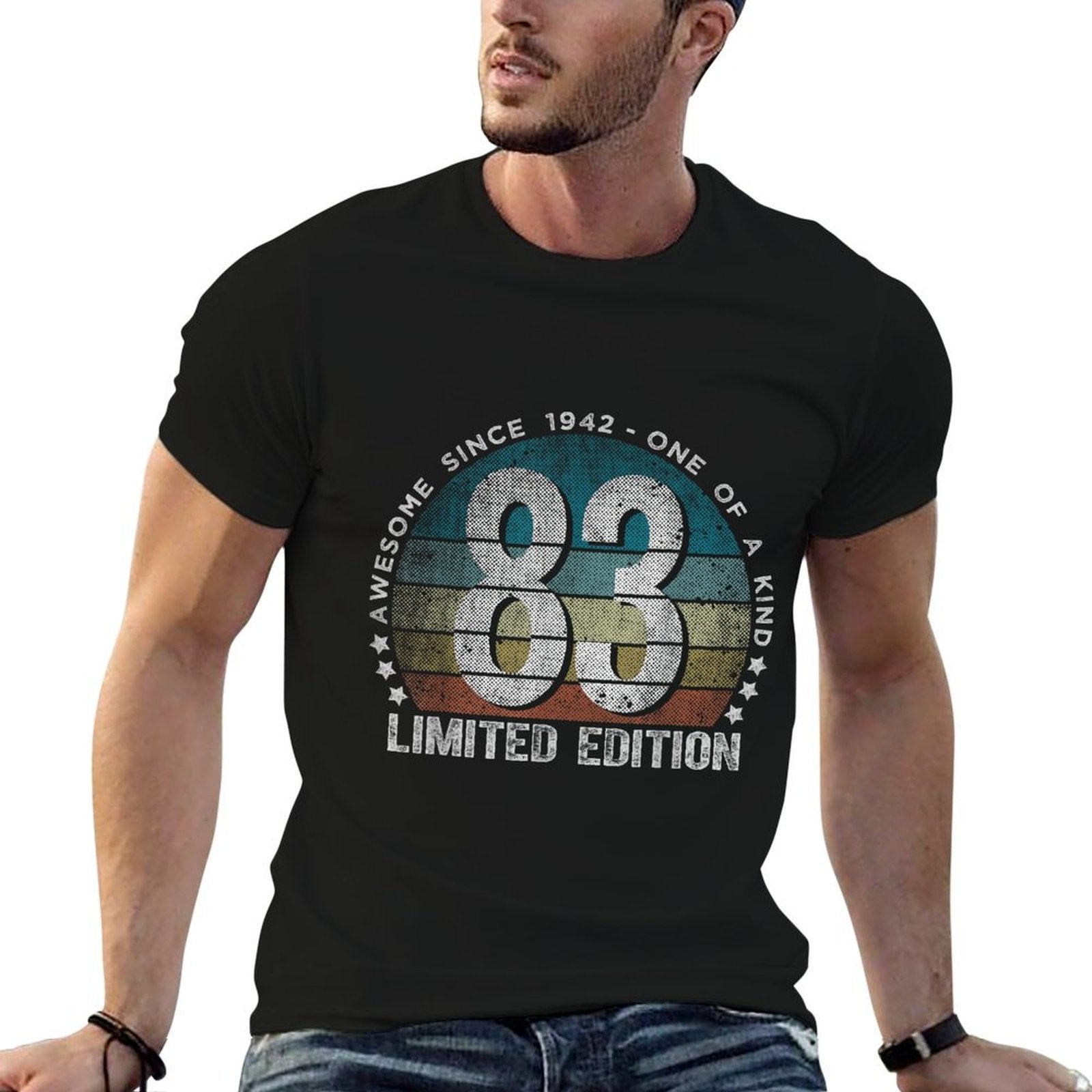 83 Year Old Gifts Vintage 1942 Limited Edition 83rd Birthday  High-quality Stitching T-Shirt