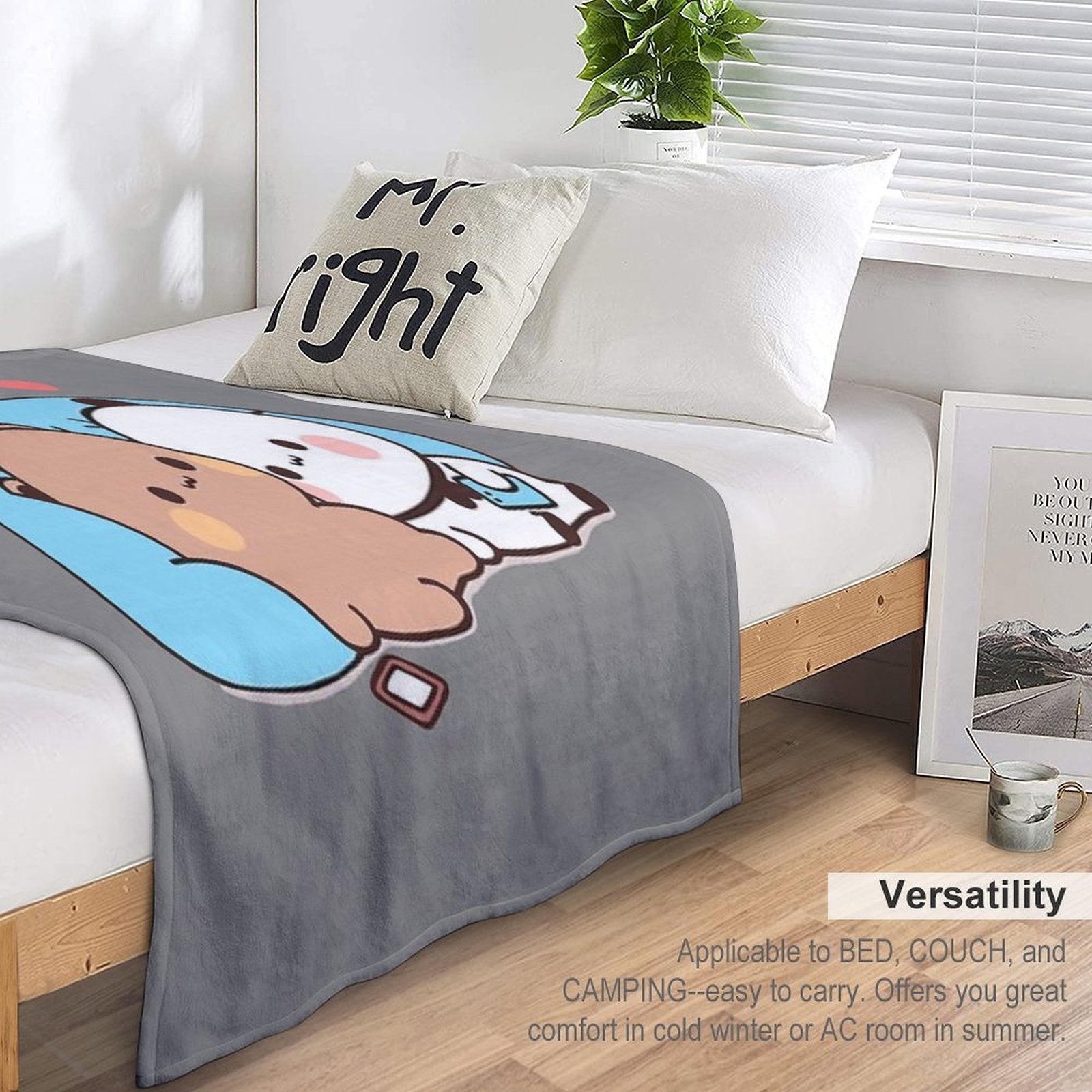 DuDu Bear And BuBu Panda’s Night Days❤️ Quick-dry Throw Blanket