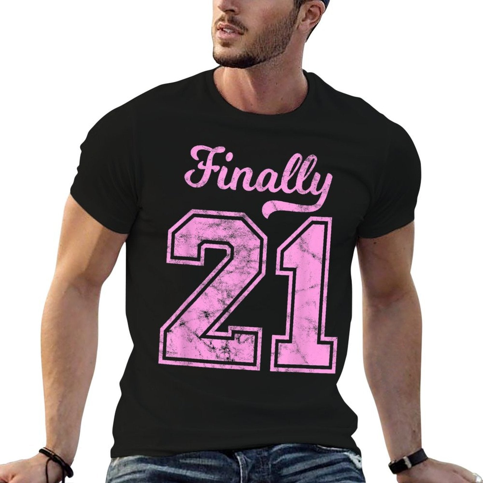 21st Birthday Boy Girl Born 2001 21st Birthday  Vintage-inspired T-Shirt