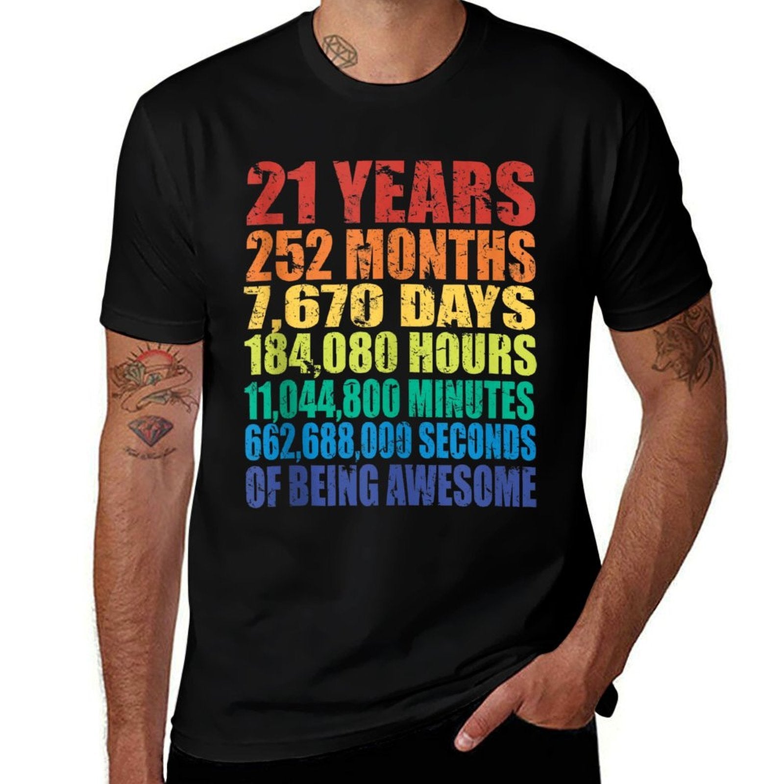 21 Years Of Being Awesome For Men And Women 21st Birthday  Quick-drying T-Shirt