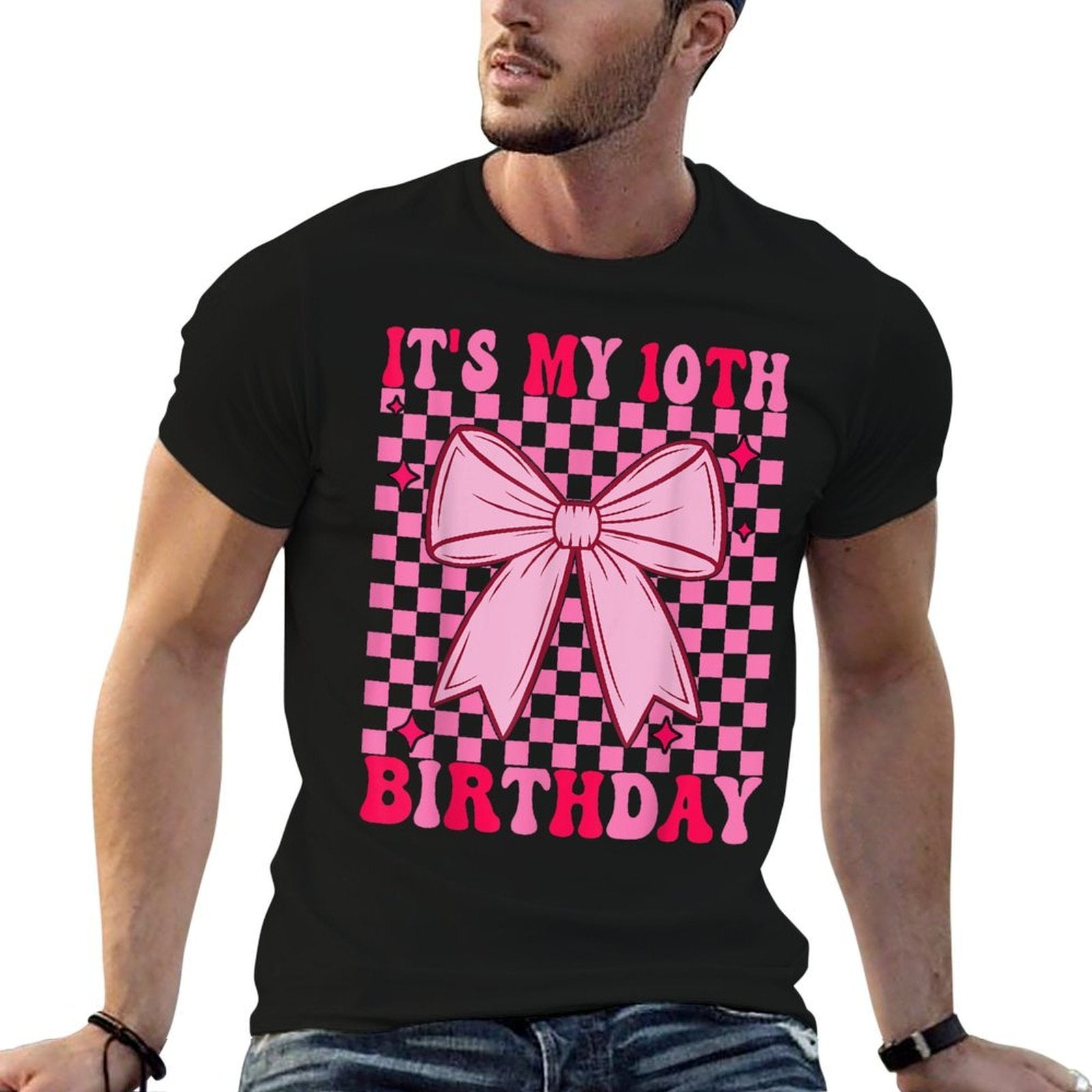 10th Coquette Themed Birthday Ten Year Old Girl Bow  Stretchy T-Shirt