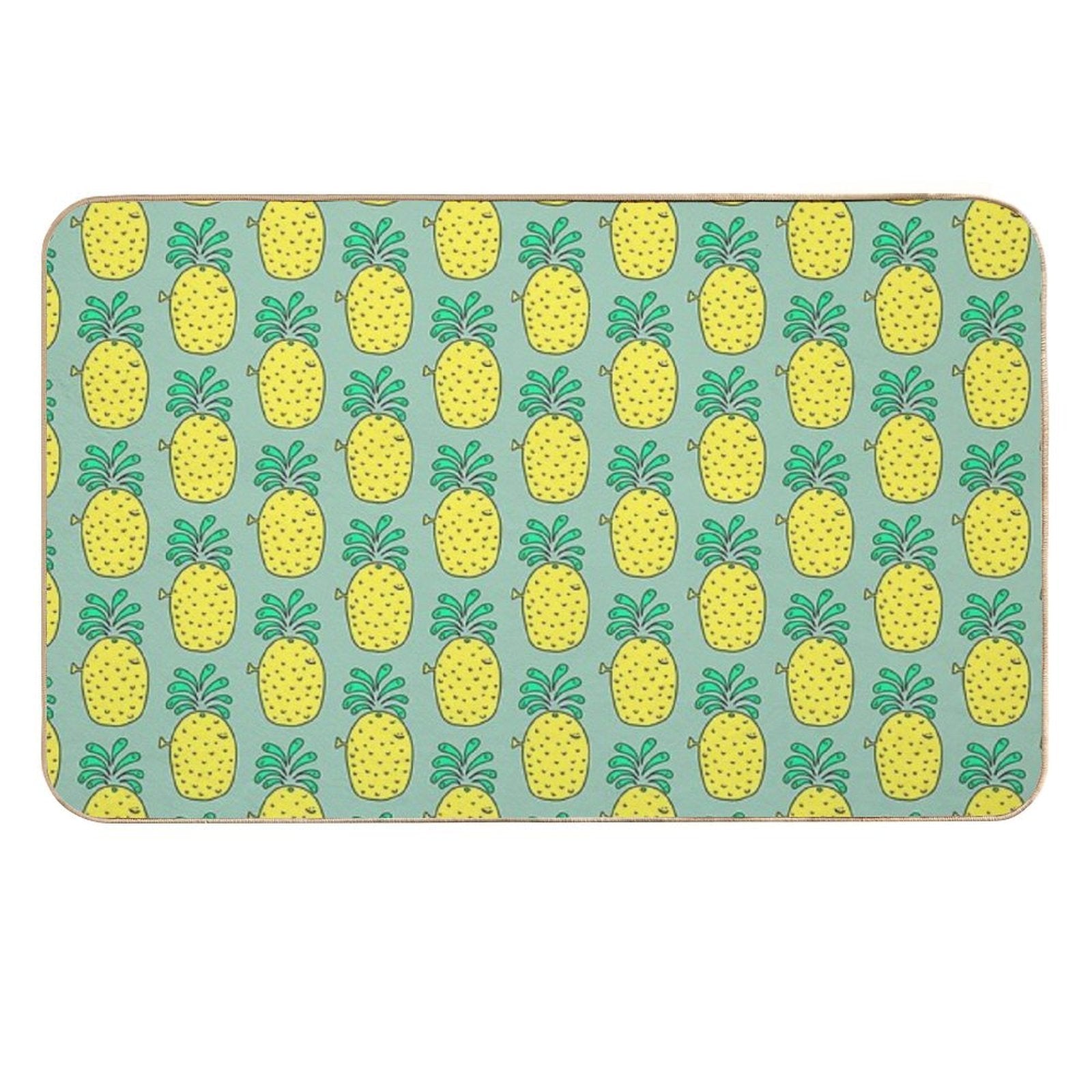 Whaleapple - Cute Happy Pineapple  Versatile Bath Mat