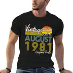 40Thbirthdaygifts Vintage Since August 1980 40Th Birthday  High-quality Stitching T-Shirt