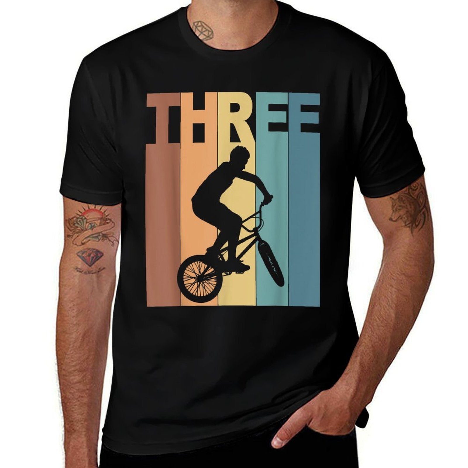 3rd Birthday BMX Bicycle Bike 3 Year Old Boys Birthday  Slim-fit Cut T-Shirt