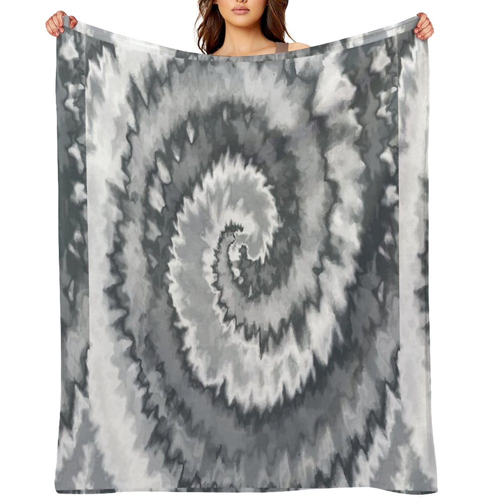 Colorful Swirl in Grey & White Shade Pattern 117 Lightweight Throw Blanket
