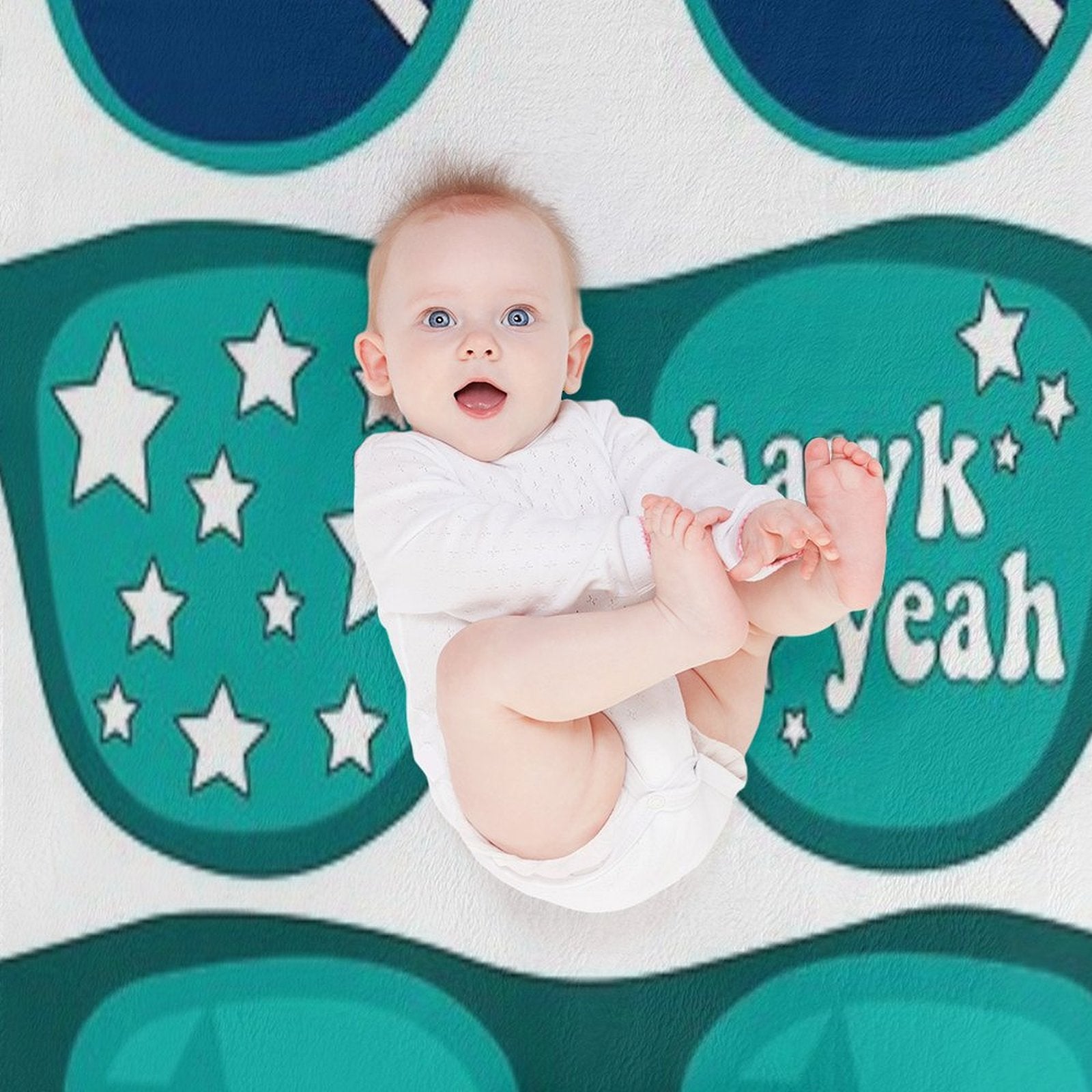 UNCW Hawk Yeah Triple Sunglasses Machine-washable Throw Blanket