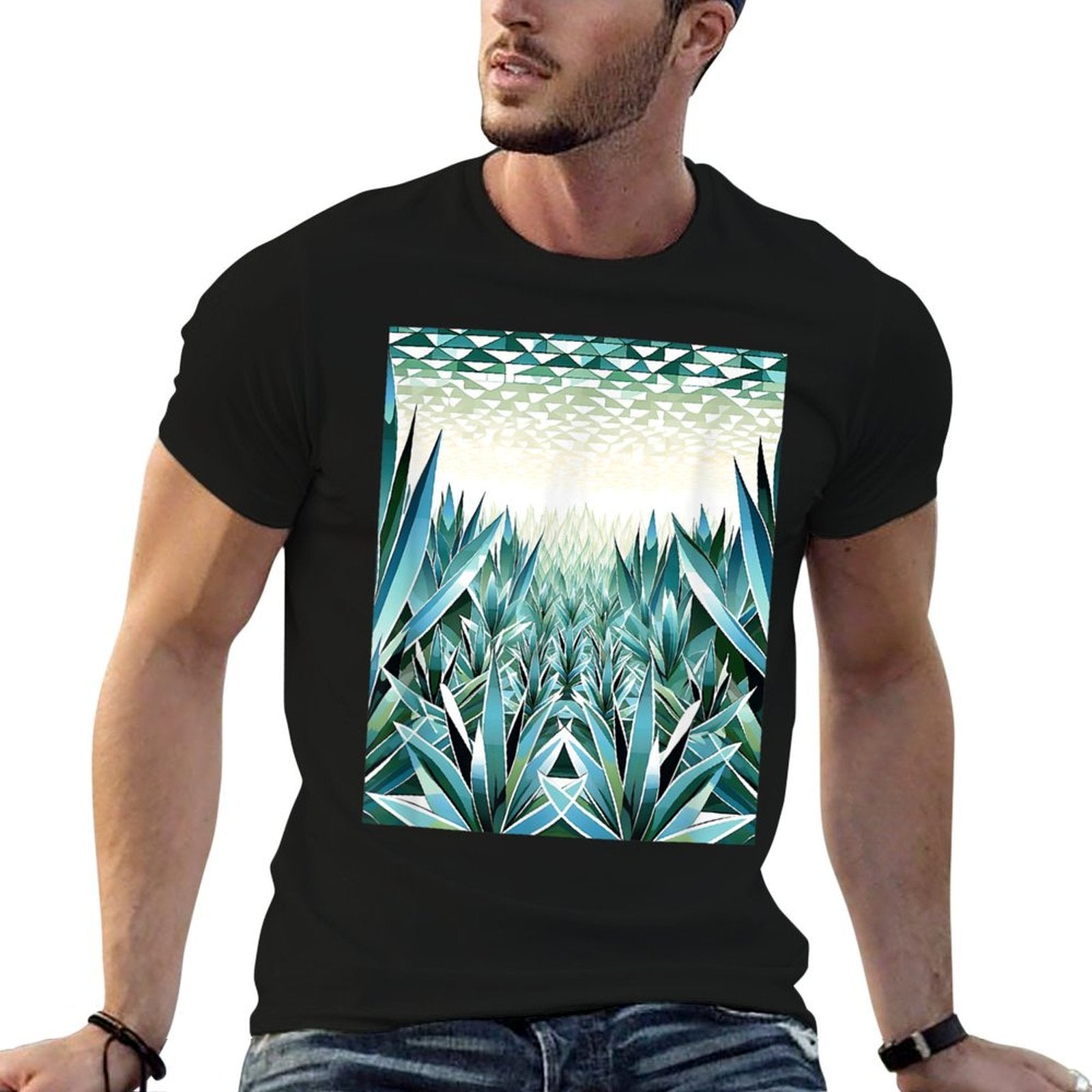 Agave Plants Row Geometric Agave Plant Collector Mexican  Tagless Design T-Shirt