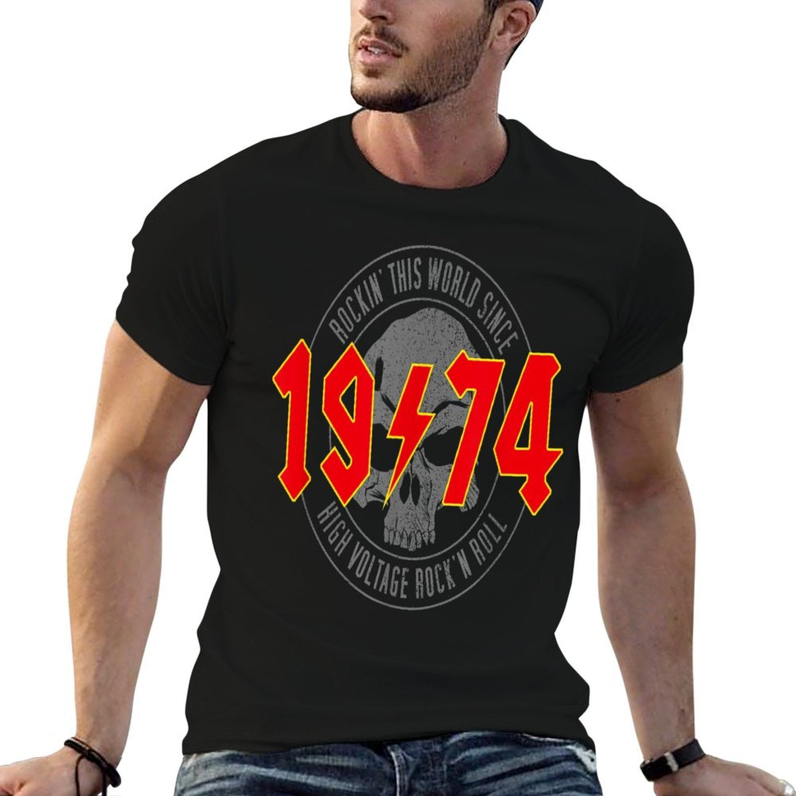 Rockin' Since 1974 Classic Rock 1974 Birthday  High-quality Stitching T-Shirt