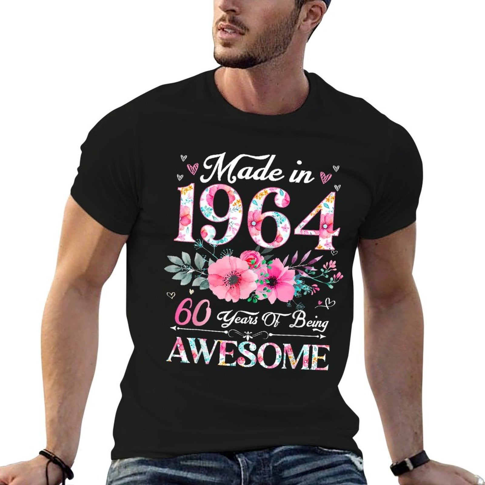 60 Year Old Made In 1964 Floral 60Th Birthday Women  Affordable Price T-Shirt