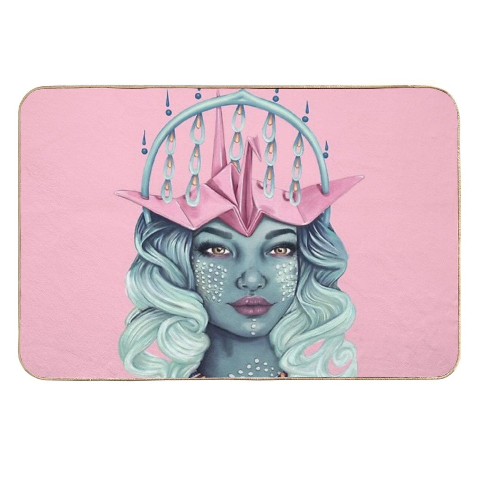 Tsuru Origami Girl  Multi-Purpose Bath Mat