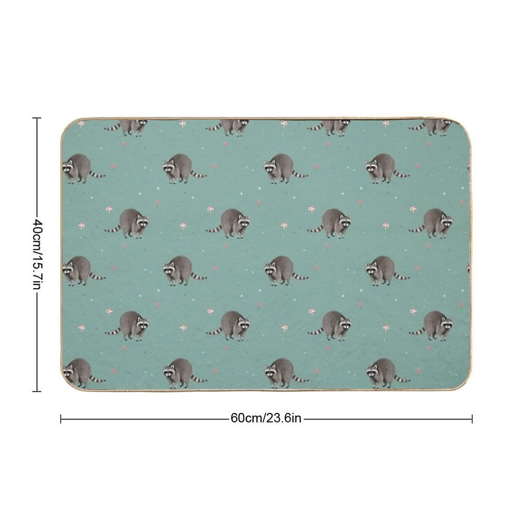 Little Raccoon Pattern Durable Bath Mat