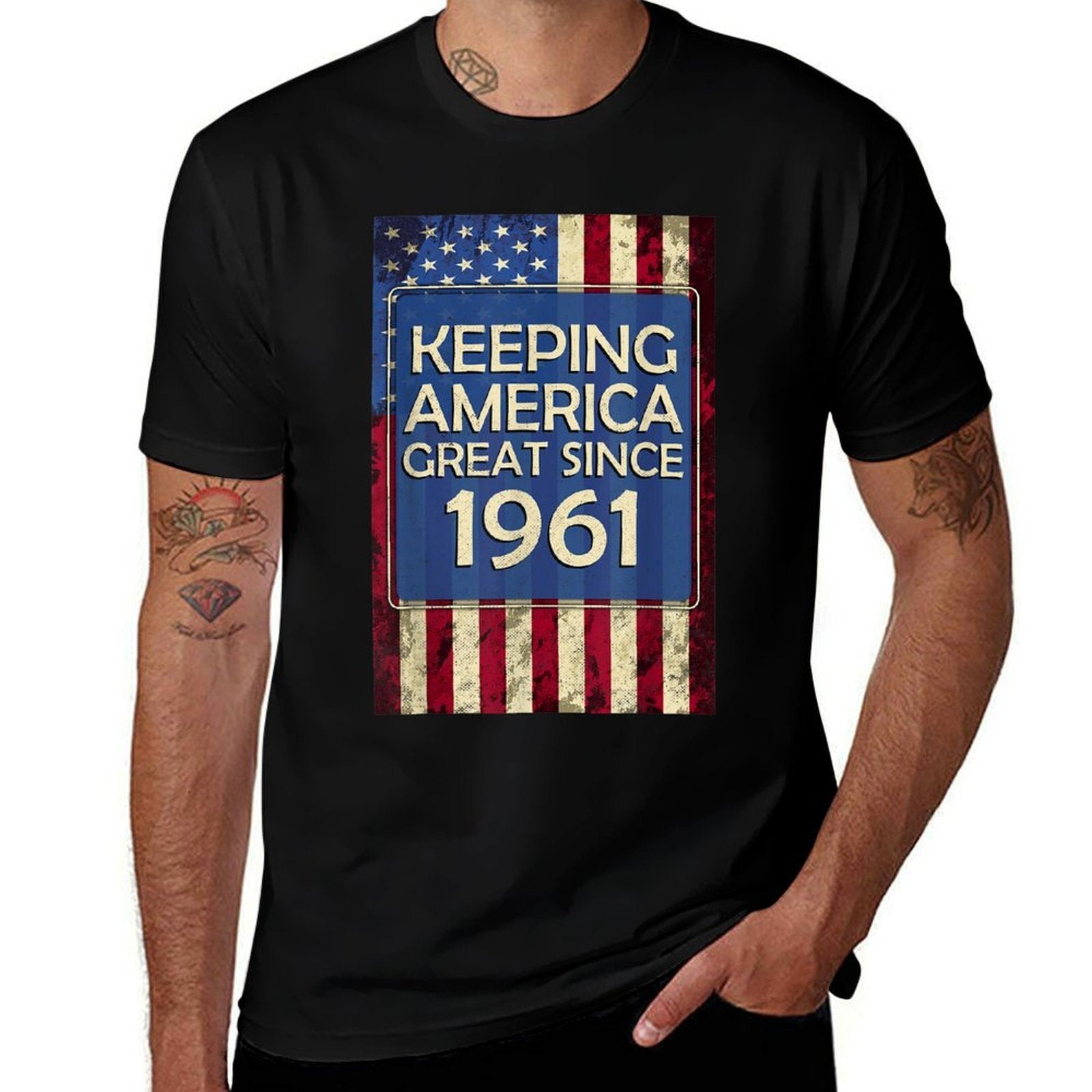 America Great 1961 Vintage USA Patriotic 60th Birthday  Versatile T-Shirt