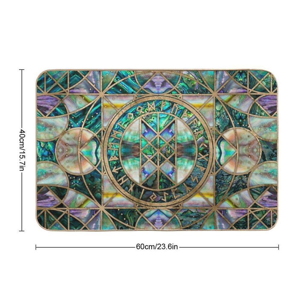 Web of Wyrd The Matrix of Fate -Abalone Shell Durable Bath Mat