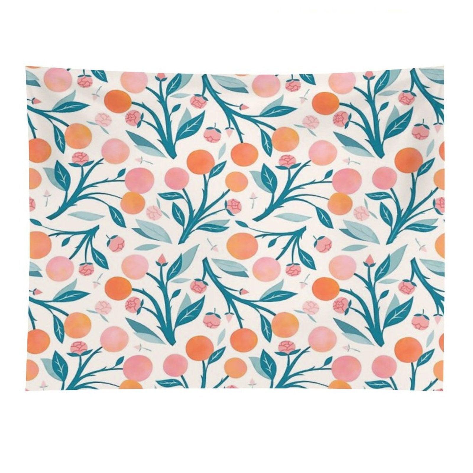 Peaches And Peony Buds Tapestry