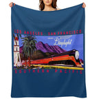 1930s Daylight Railroad Train Durable Throw Blanket