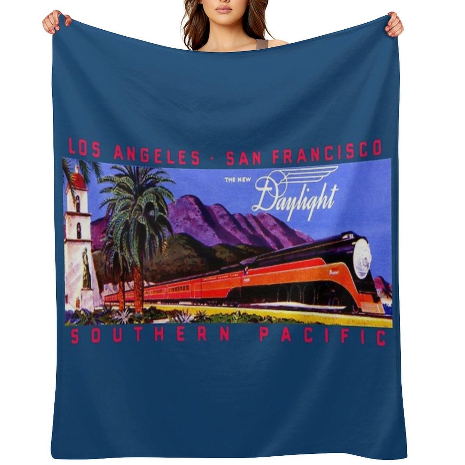 1930s Daylight Railroad Train Durable Throw Blanket