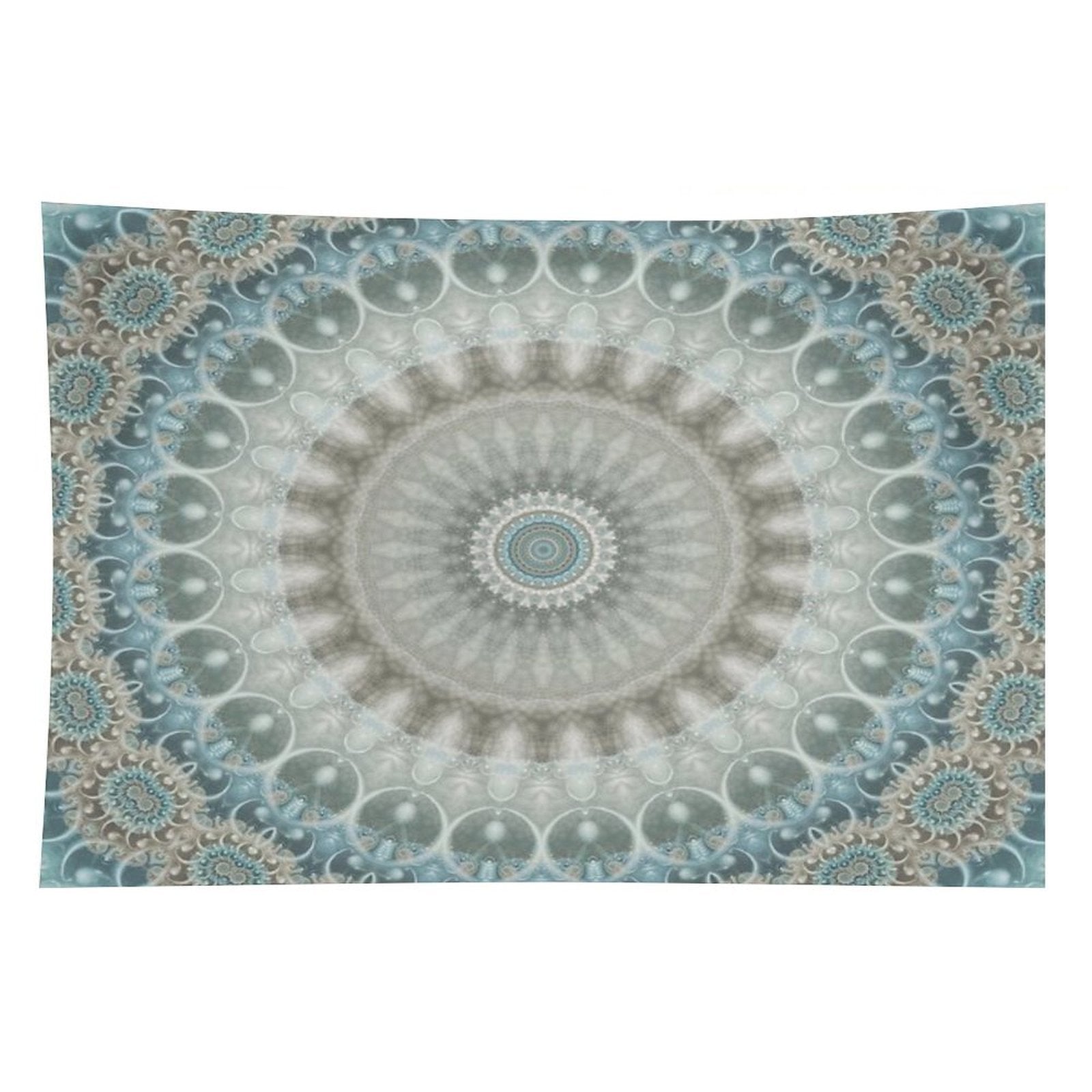 Dreamy Grey, Blue And Ivory Mandala Tapestry