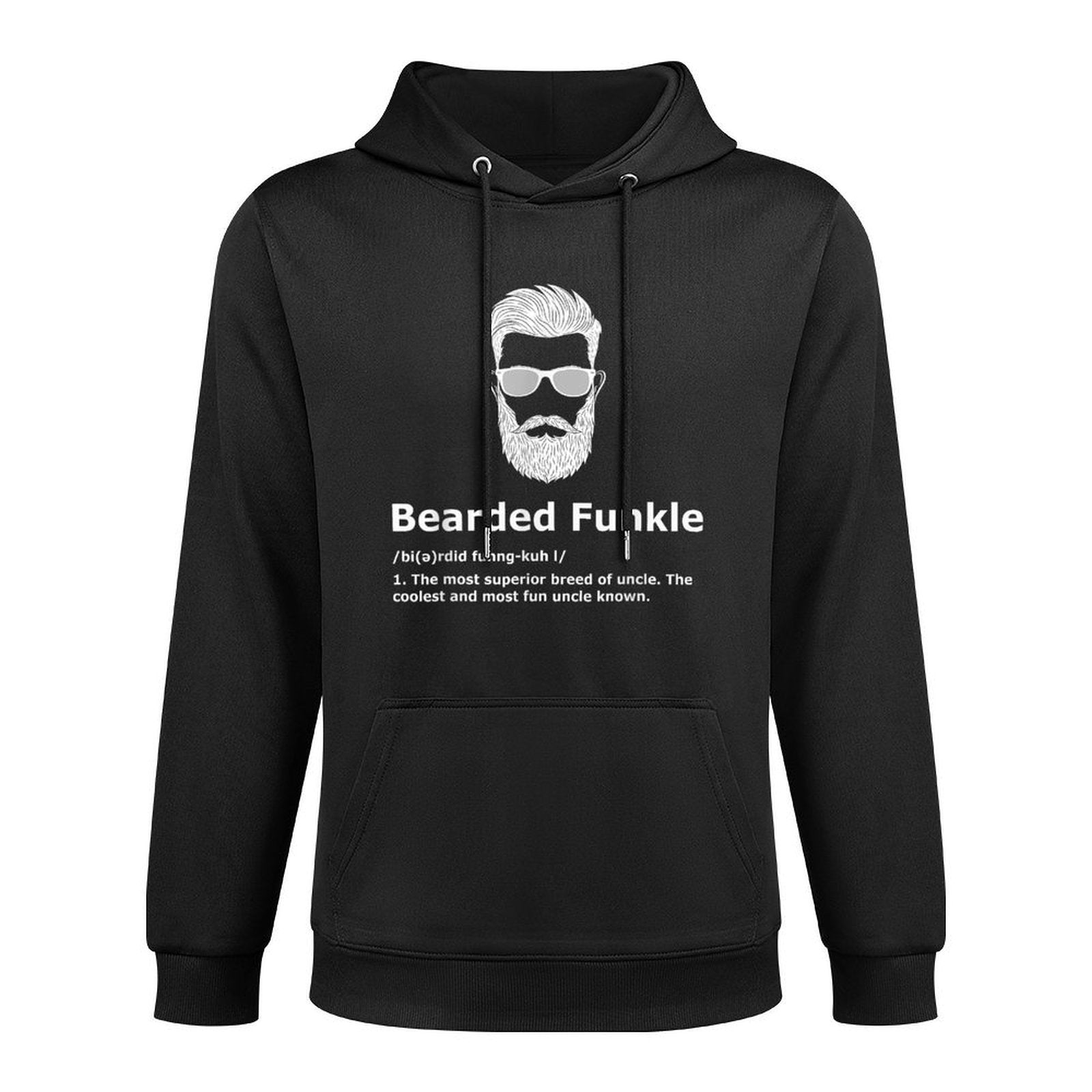 333 Creations Mens Black Bearded Funkle Funny Uncle Definition Shape Retention Hoodie