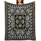 Luxury Greek Ornament Black And White Marble Comfort Throw Blanket