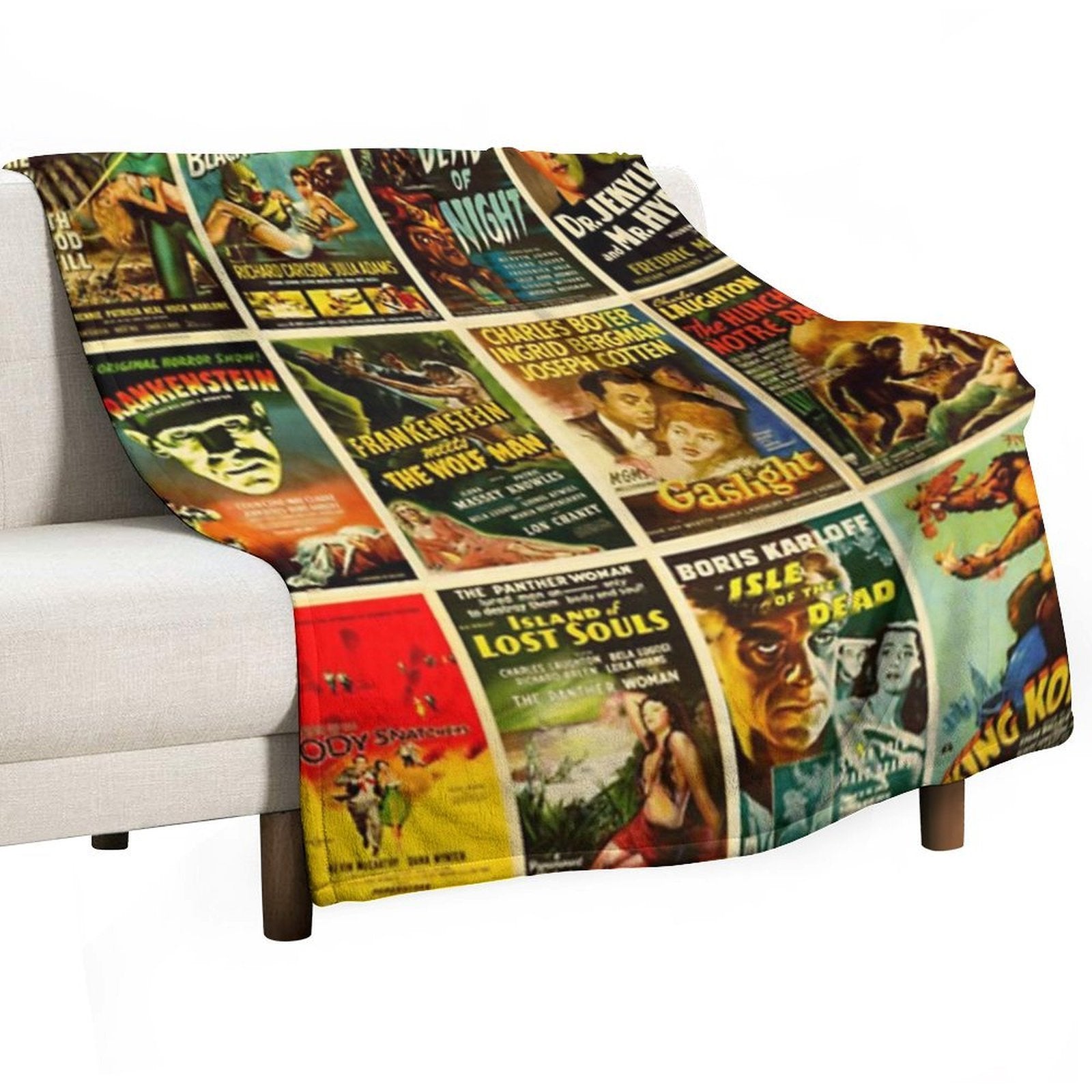 Vintage Classic Horror Monster Movie Posters Comfort Throw Blanket