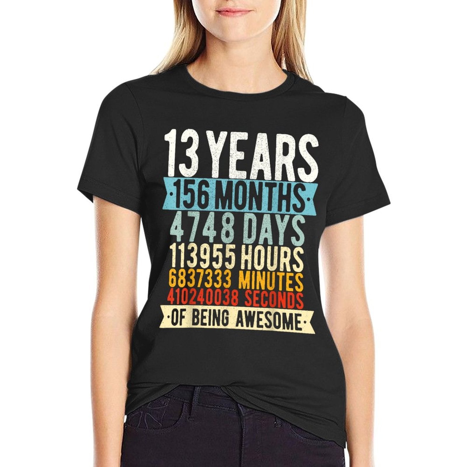 13th Birthday 13 Years Old Vintage Retro 156 Months  Trendy Pattern T-Shirt