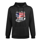 1955 55 Chevys Bel Air Classic Vintage Muscle Car Medium-Weight Fabric Hoodie