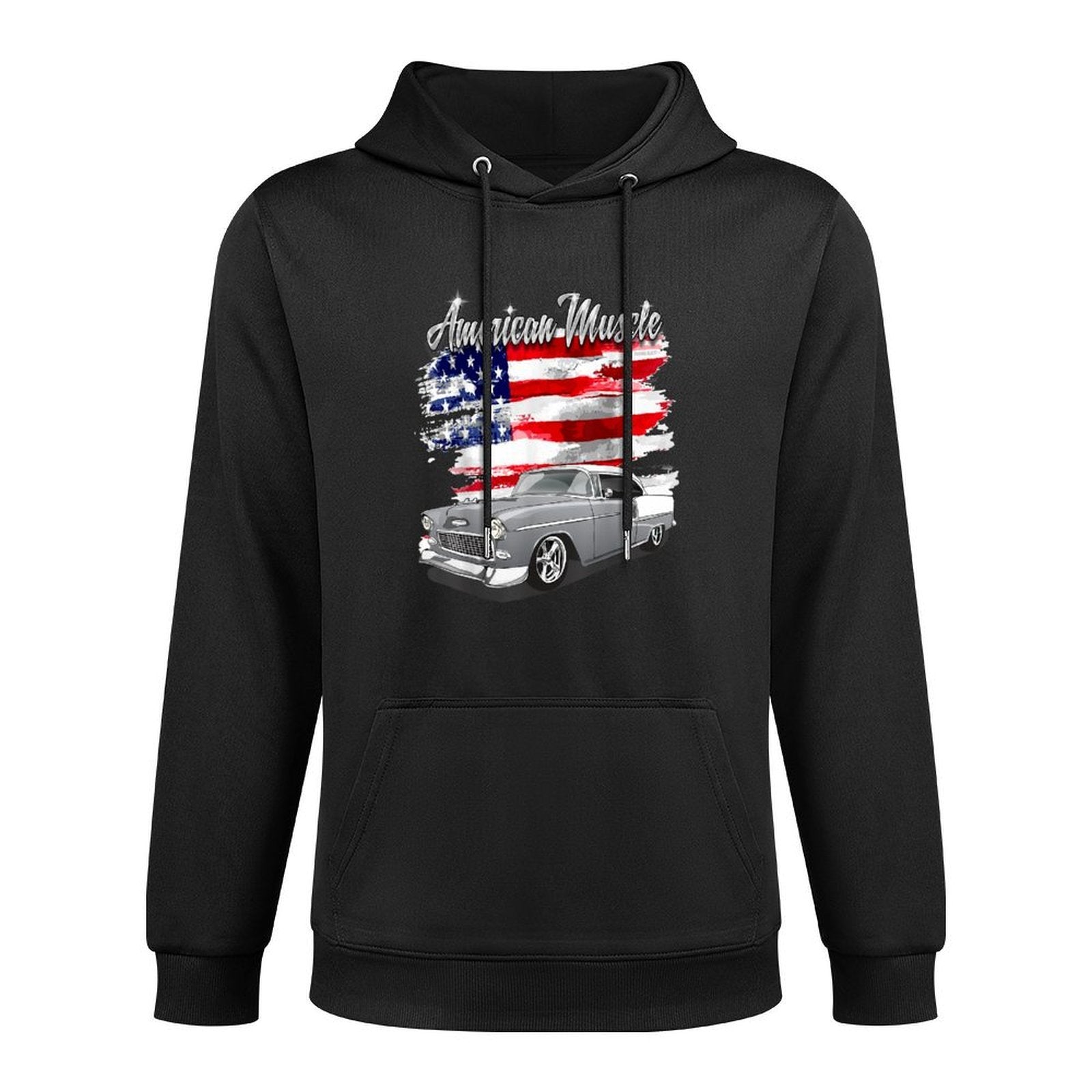 1955 55 Chevys Bel Air Classic Vintage Muscle Car Medium-Weight Fabric Hoodie