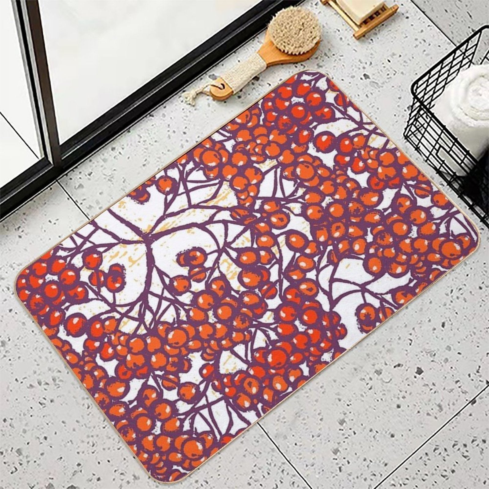 Rowanberries Fall  Non-Slip Bath Mat