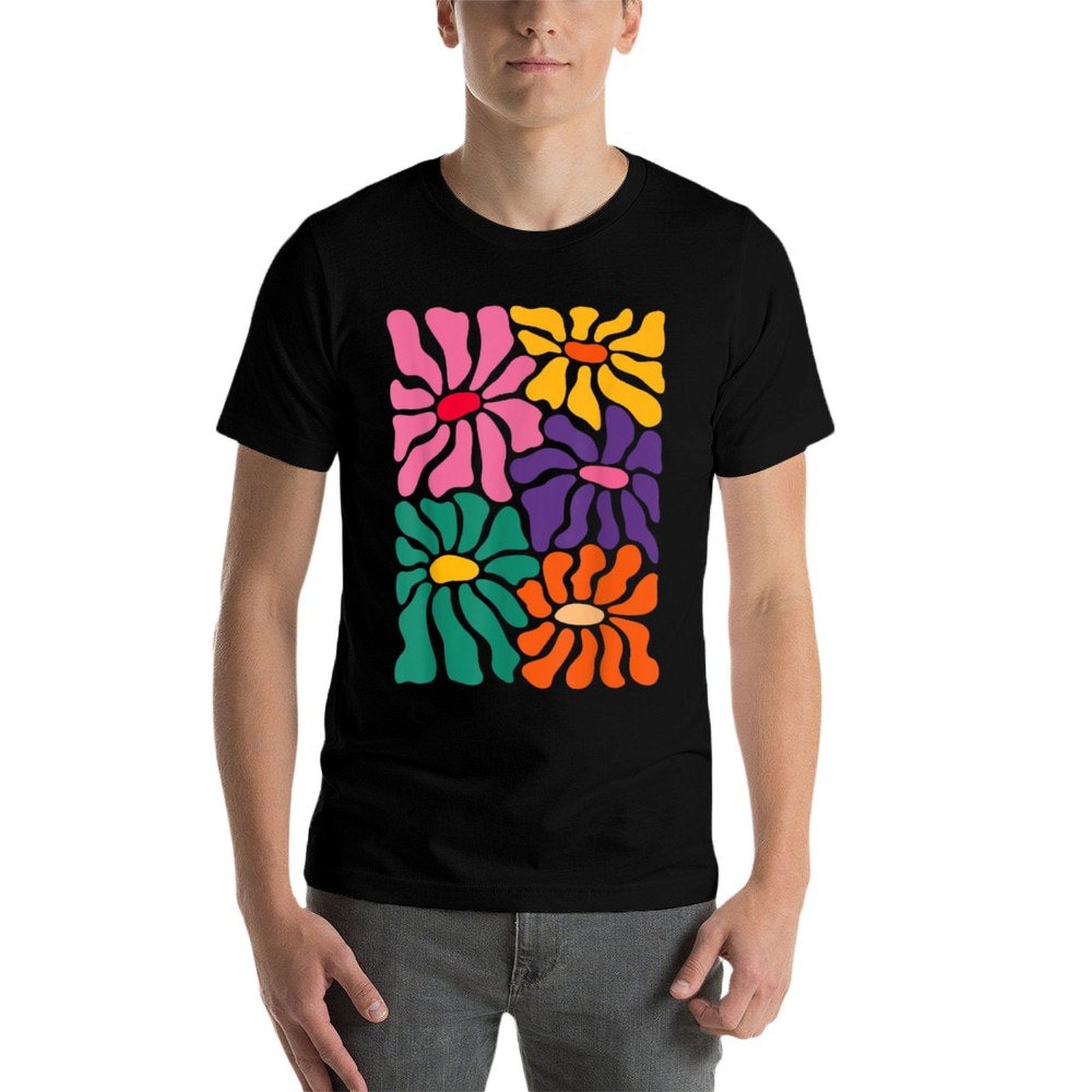 Vintage Color Flower, Retro Minimalist, 70s Flower Power  Odor-resistant T-Shirt