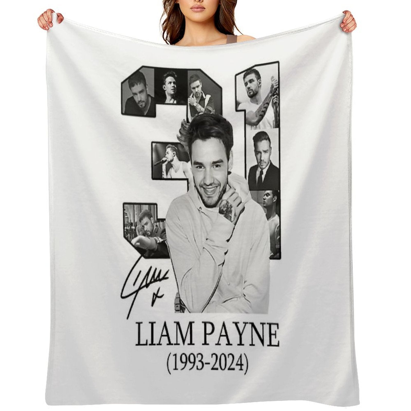 Rest In Peace Liam Payne Vintage Unisex Black Shirt, Liam Payne Thank You For The Memories Comfort Throw Blanket