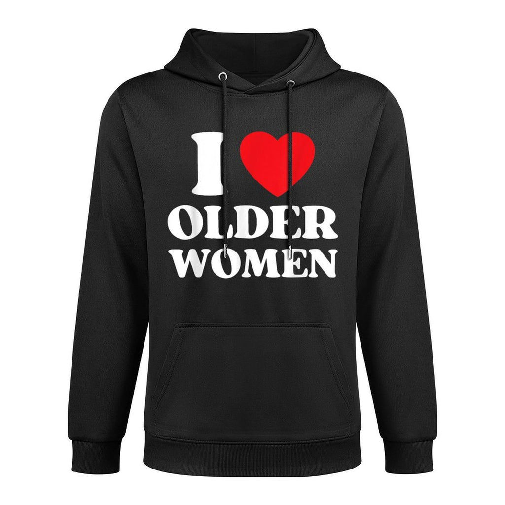 I Heart Older Women Red Heart I Love Older Women Funny Breathable Fabric Hoodie