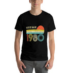1980 40th Birthday Gift Vintage Retro Men Women 40 Years Old  Lightweight T-Shirt