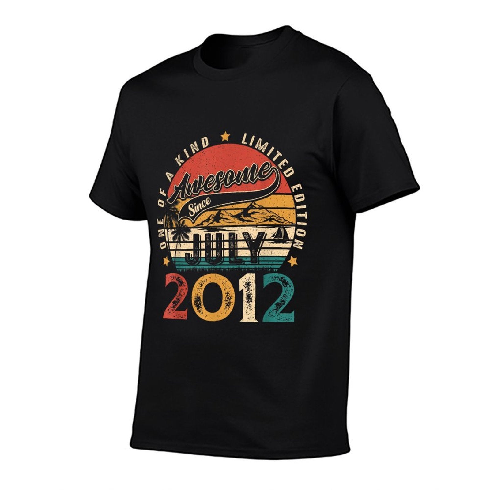 Awesome Since July 2012 Vintage Retro 13th Birthday Boy Girl  Rolled Sleeves T-Shirt