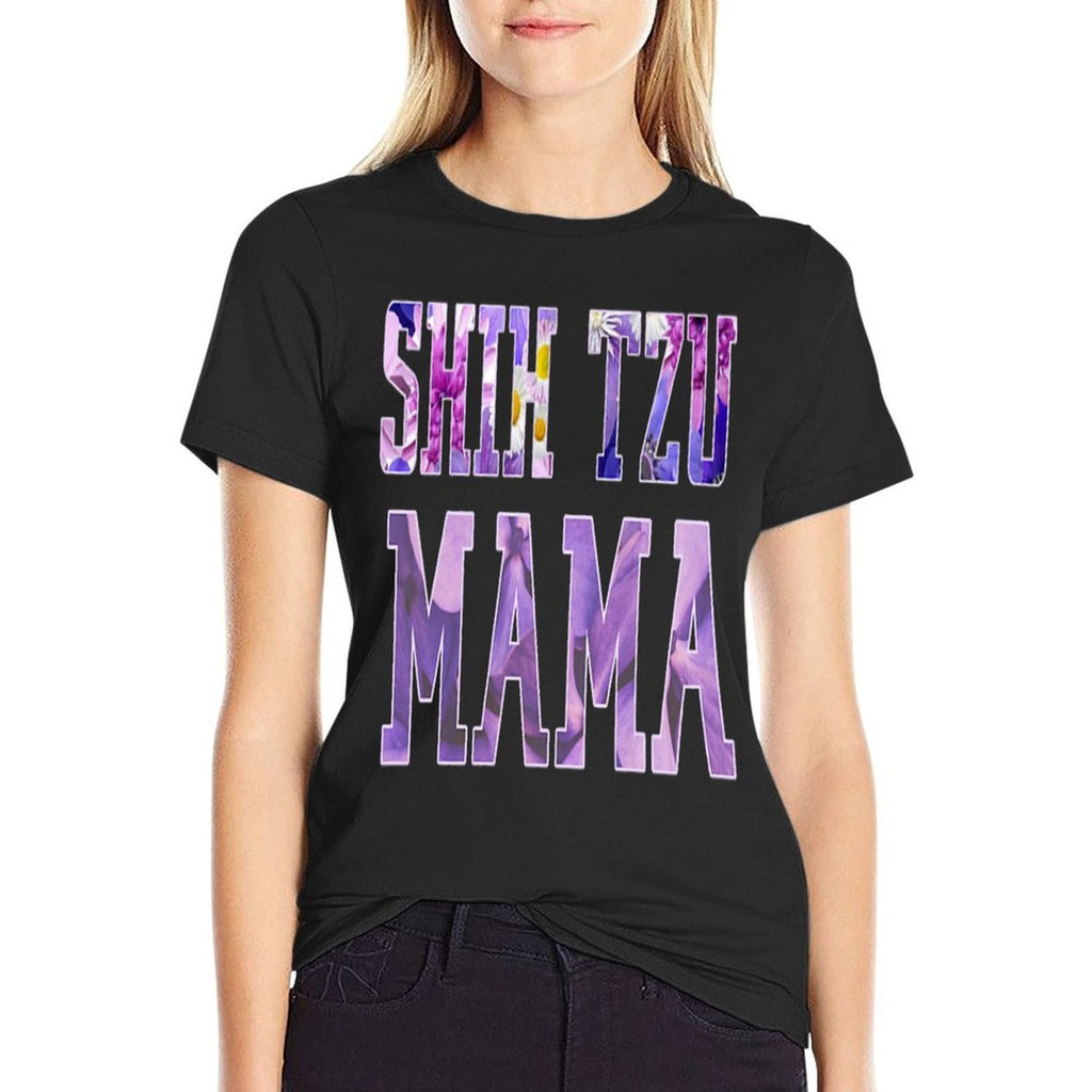 Shih Tzu Mama – Floral Dog Lover Design for Proud Pet Moms Premium  Wrinkle-resistant T-Shirt