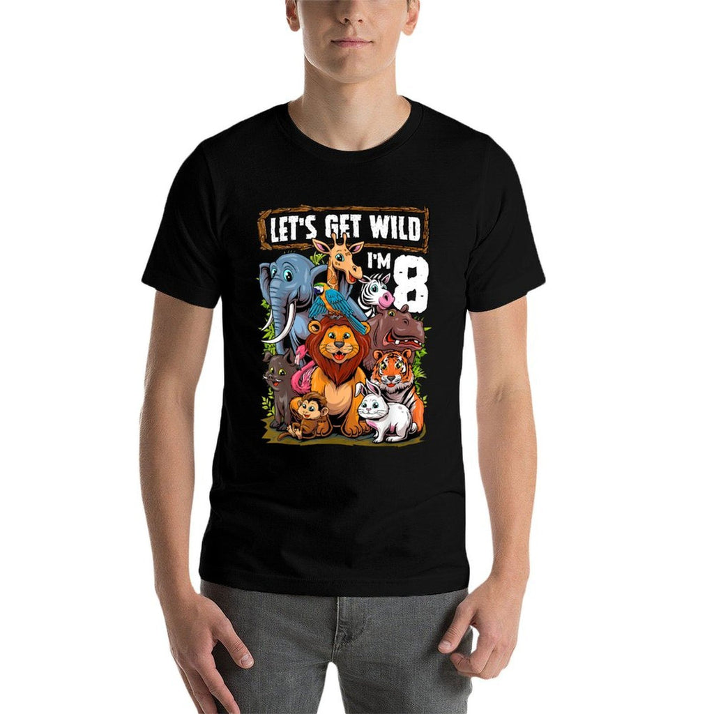 8 Year Old Zoo Birthday Safari Jungle Animals 8th Birthday  Durable T-Shirt