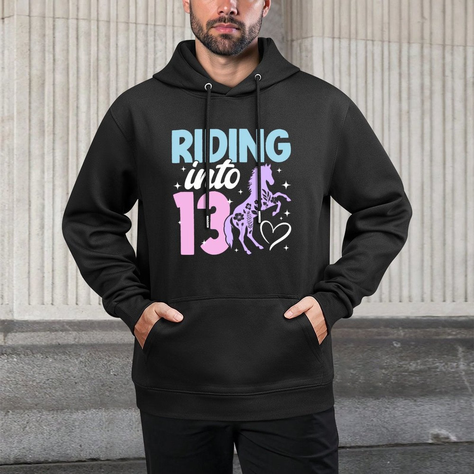 13th Horse Birthday Thirteen Year Old Girl Horses Birthday Casual Wear Hoodie