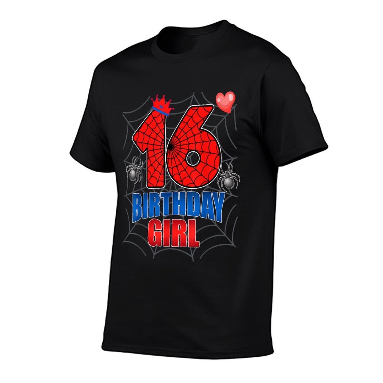Spider Web Sixteen 16 Years Old It's My 16th Birthday Girl  Cotton T-Shirt