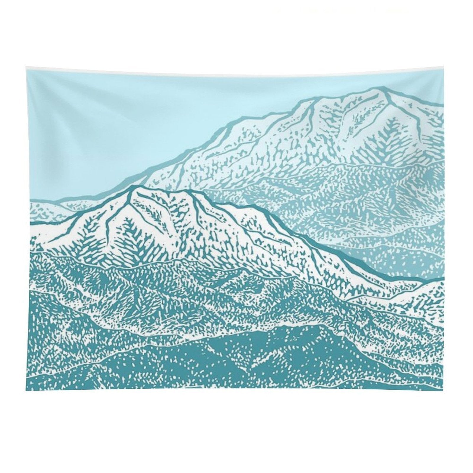 Distant Snow- 遠雪  Linocut Tapestry