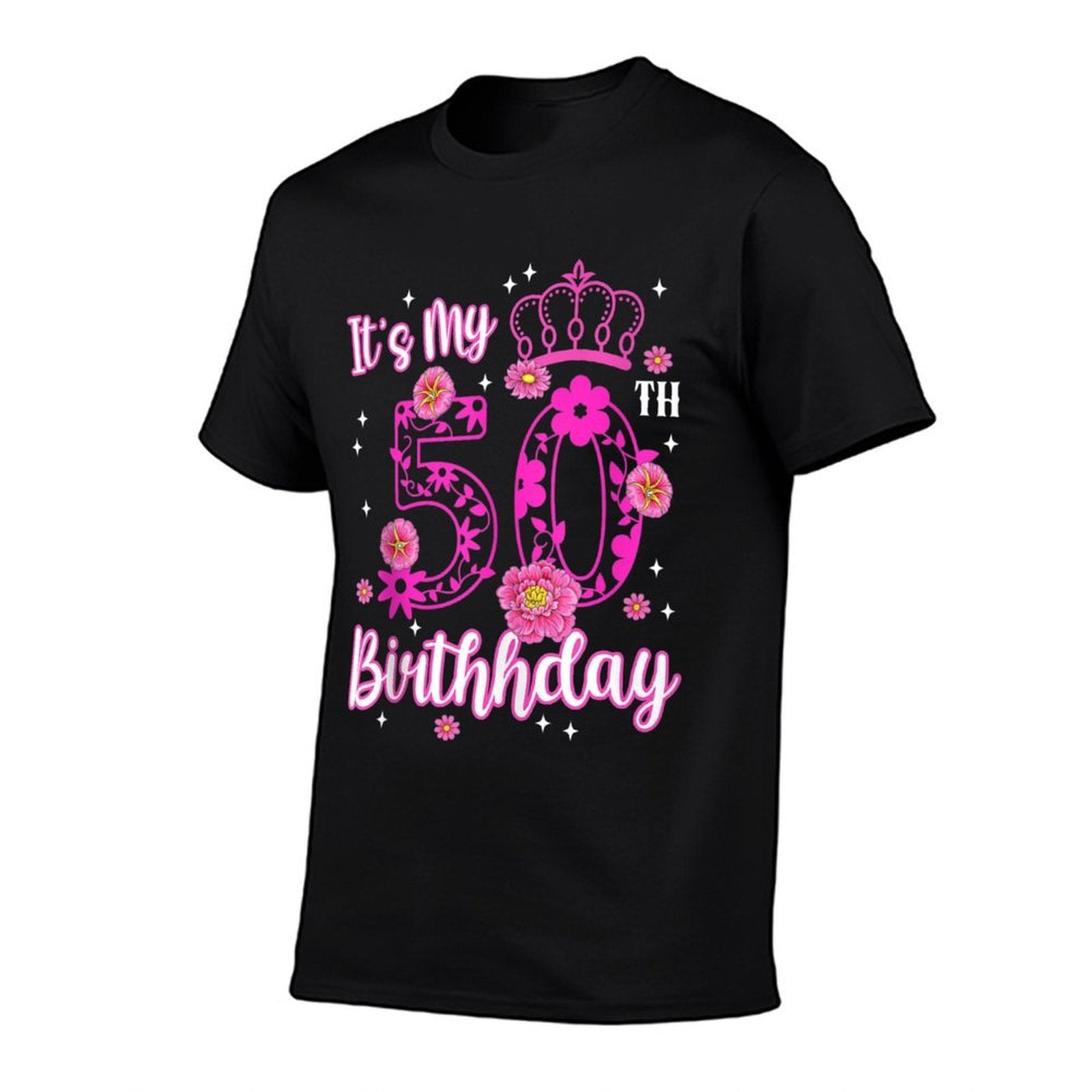 50 Year Old Birthday Flower It's My 50th Birthday Squad  Summer-ready Fabric T-Shirt