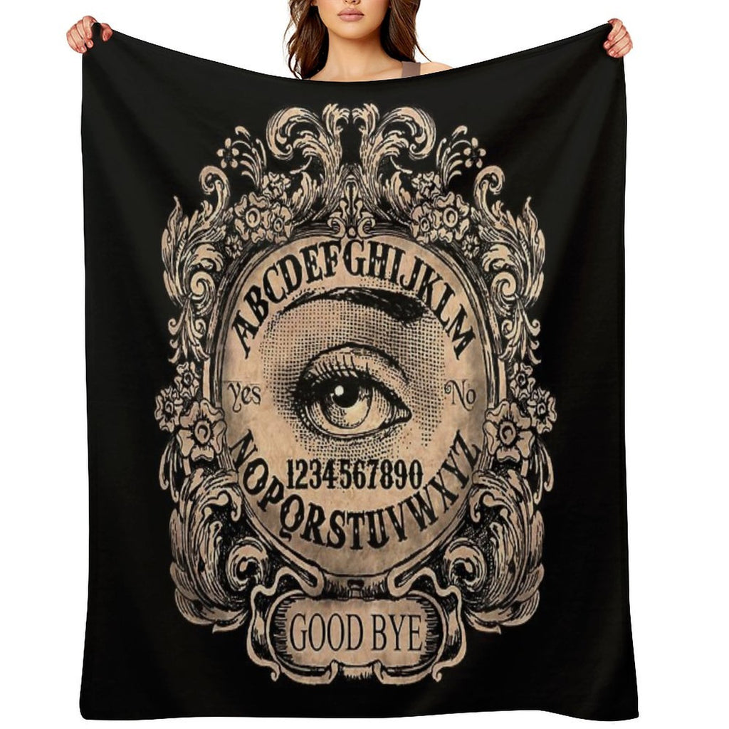 Witch Board with Mystic Eye Travel-friendly Throw Blanket