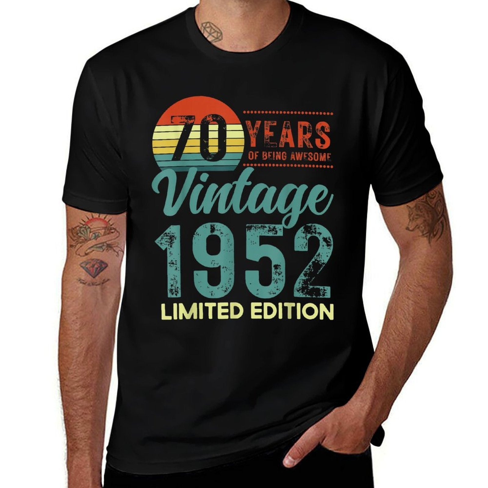 70 Years Of Being Awesome T Shirt Vintage 1952 70th Birthday  Vintage-inspired T-Shirt