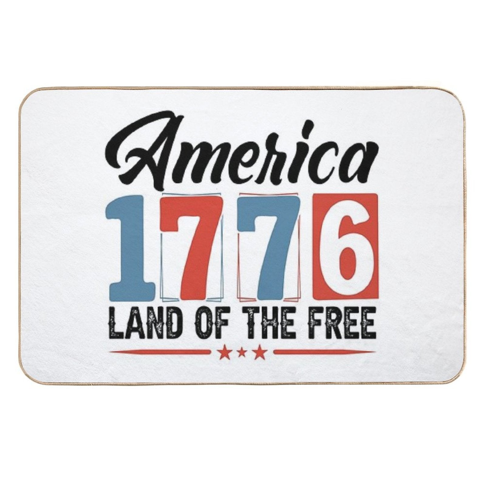 1776 American Independence Vintage Numbers Shirt  Absorbent Bath Mat