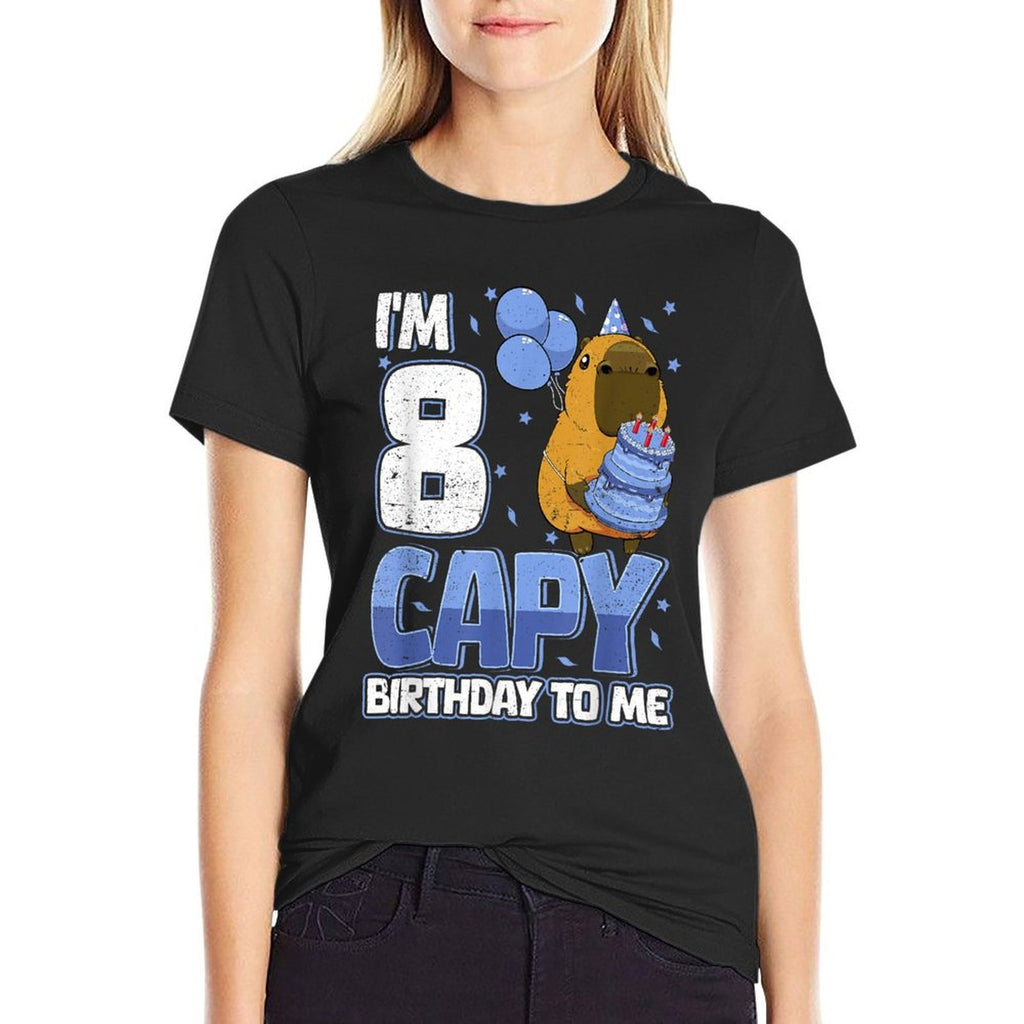 8 Years Capy Birthday to Me Boys 8th Birthday Capybara  Versatile T-Shirt
