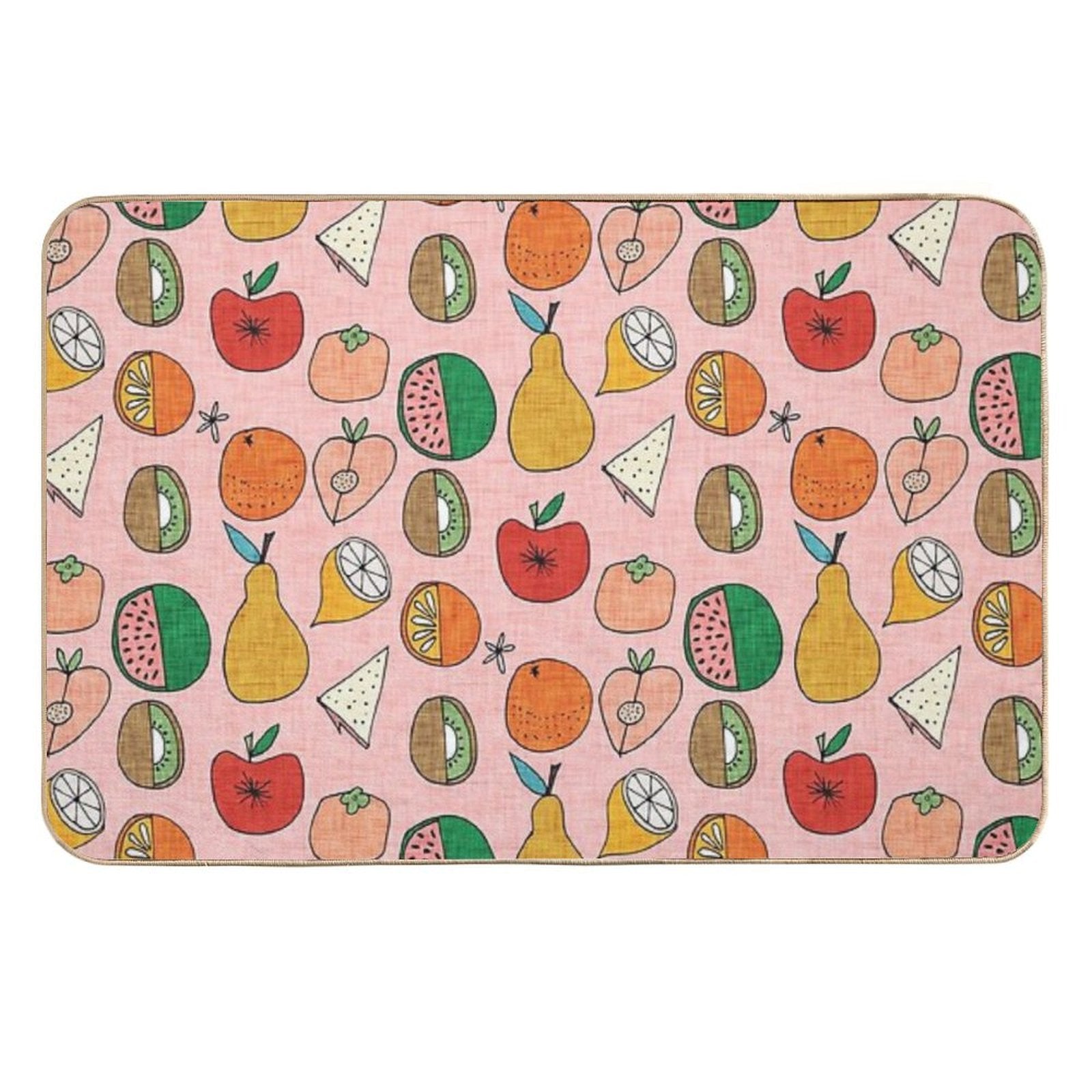 Mod Fruit Pink  Slip-Resistant Bath Mat