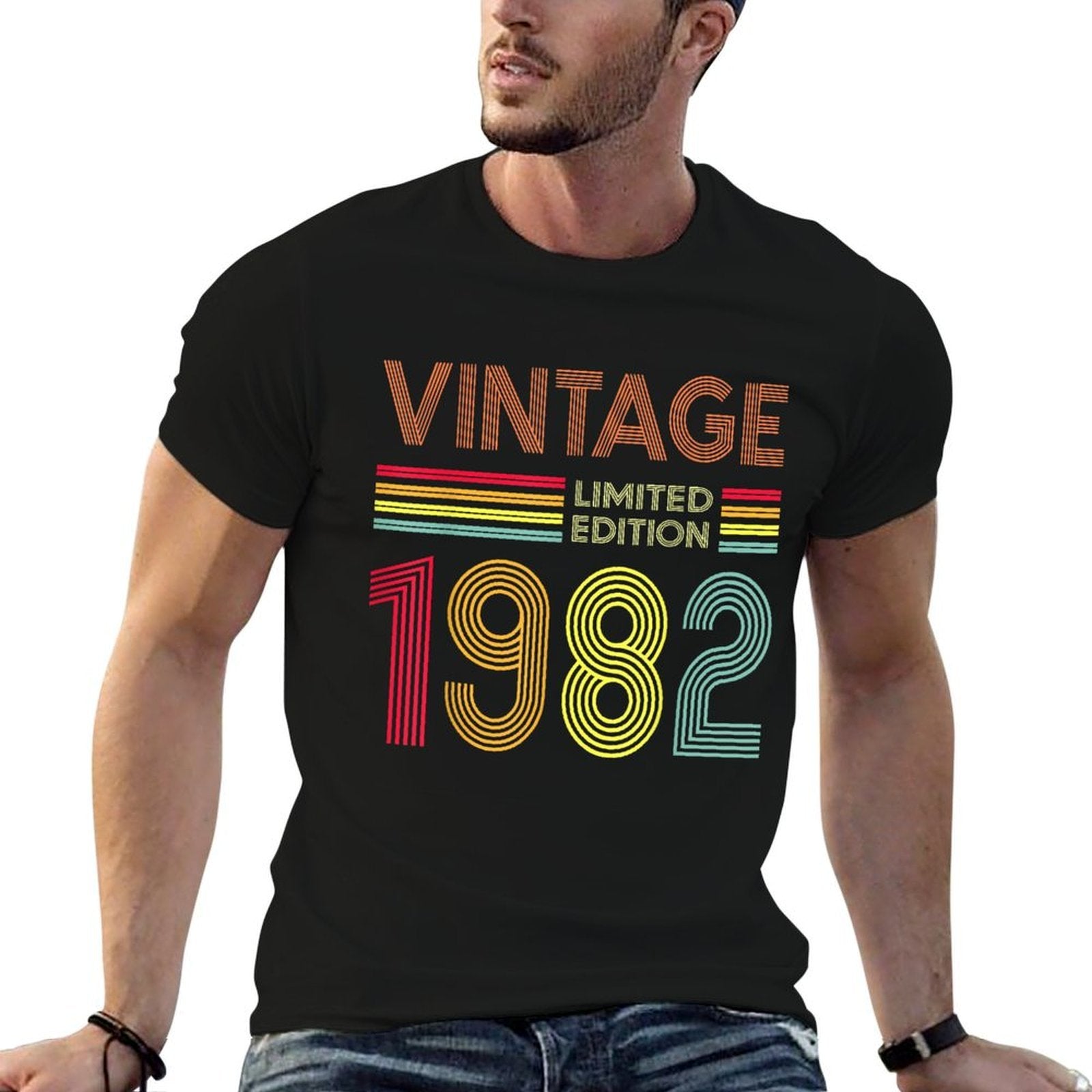 40 Year Old Gifts Vintage 1982 Limited Edition 40th Birthday  Oversized Silhouette T-Shirt