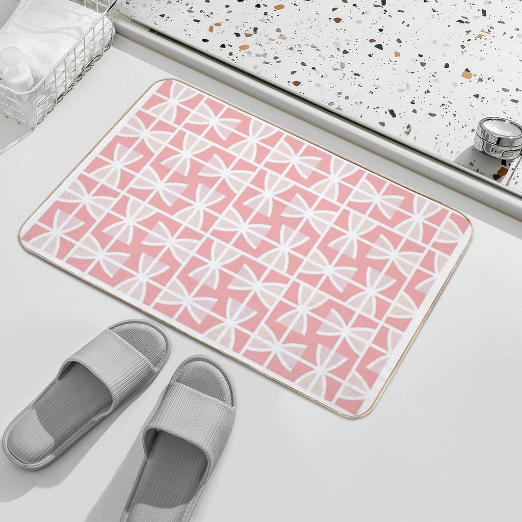 Pink Geometric Pattern.  Versatile Bath Mat