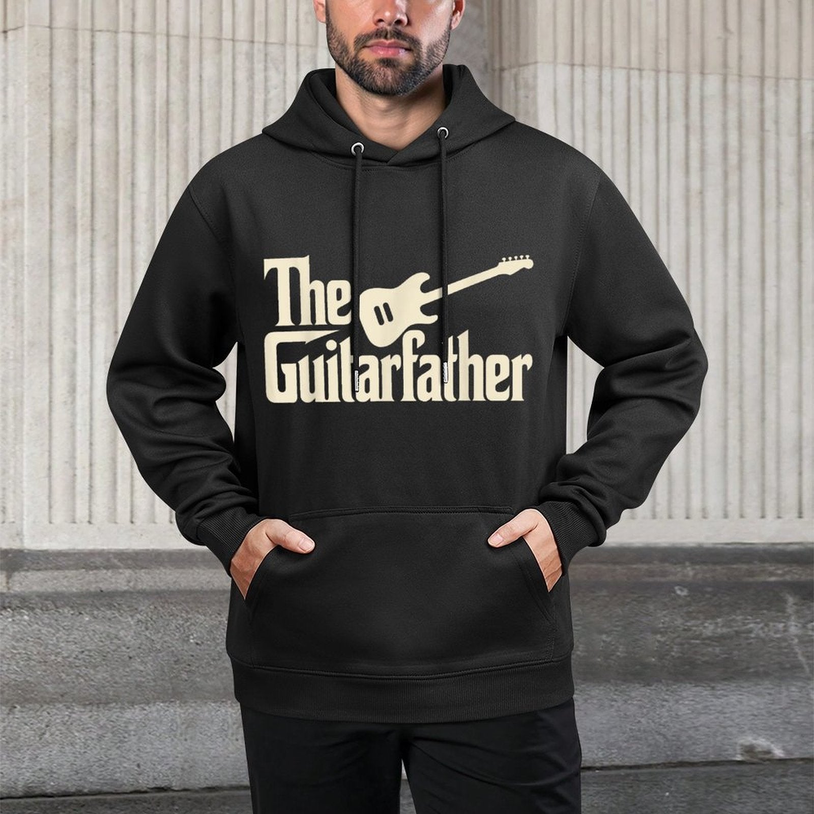 Fathers Day The Guitar-father Guitarist Dad Family Matching Breathable Fabric Hoodie