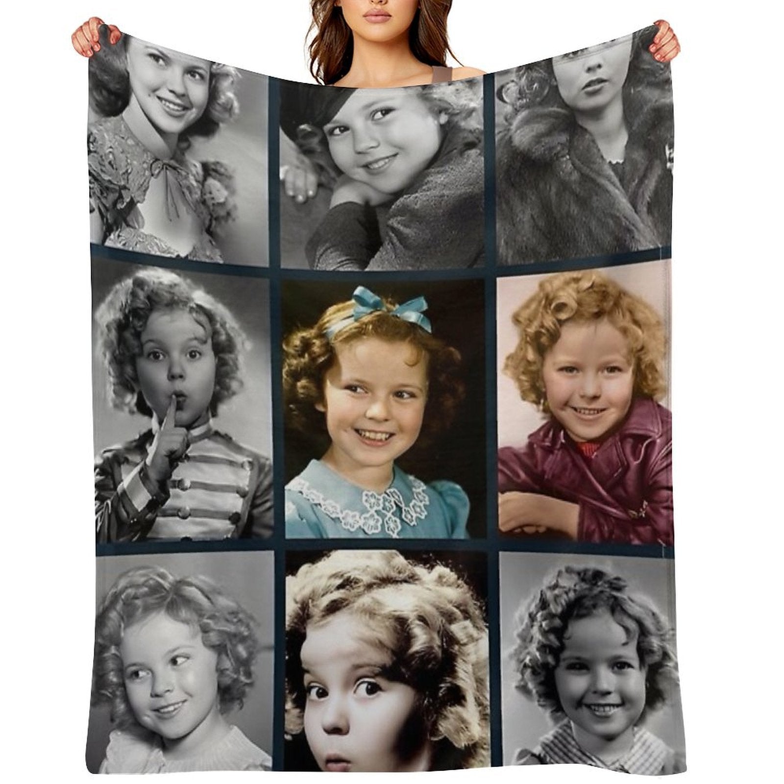 Shirley Temple Collage Plush Throw Blanket