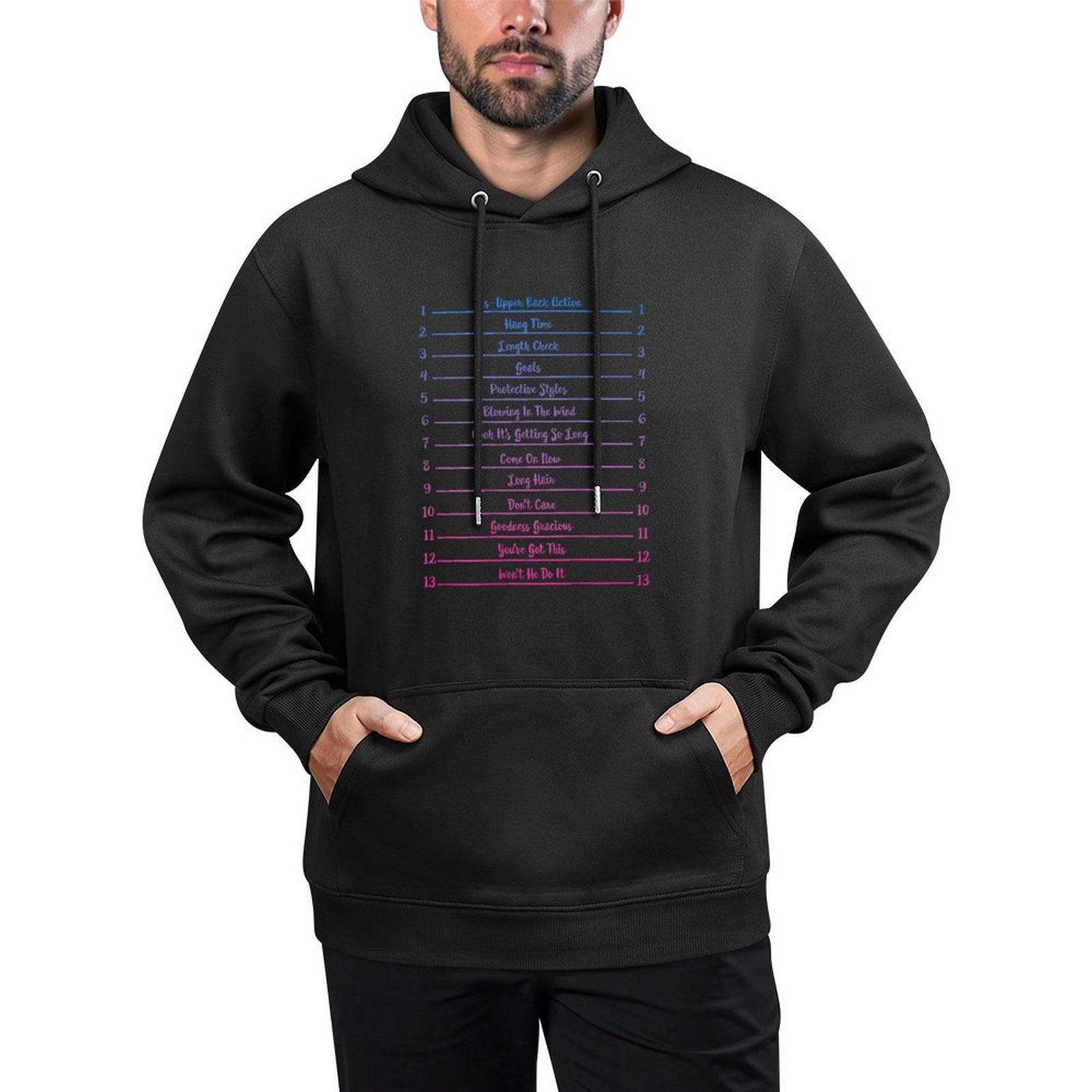 Long Natural Hair Tracking, Funny Length Check Hair Customizable Surface Hoodie